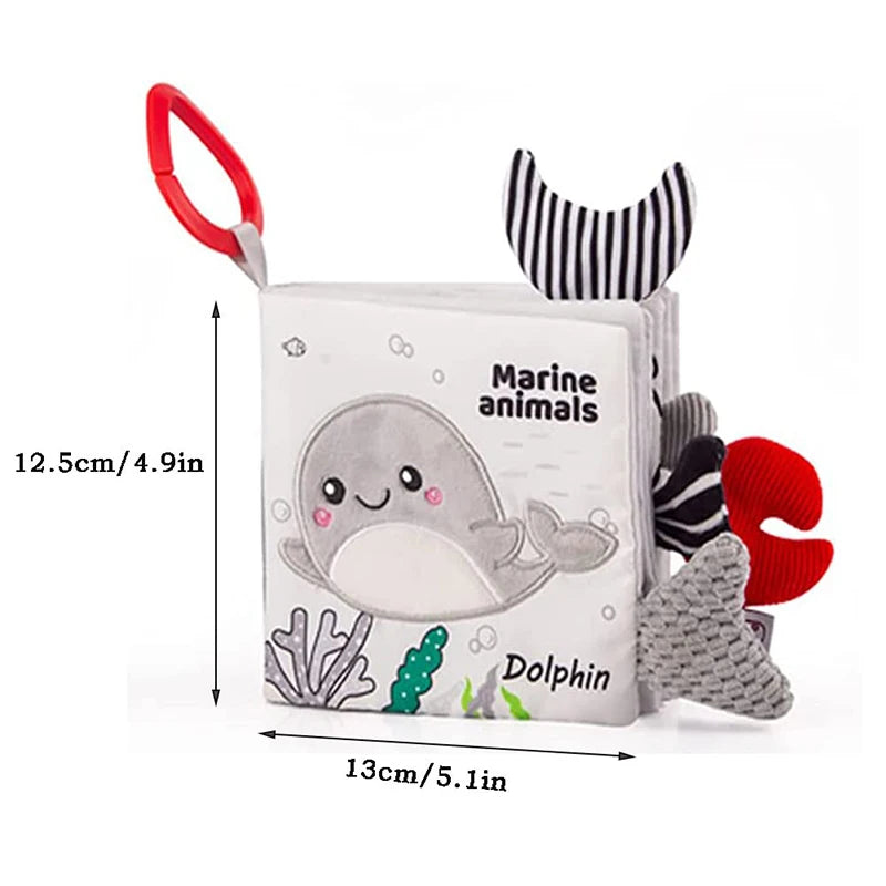 Brixie Baby Crinkle Cloth Book - Soft Sensory Learning Toy