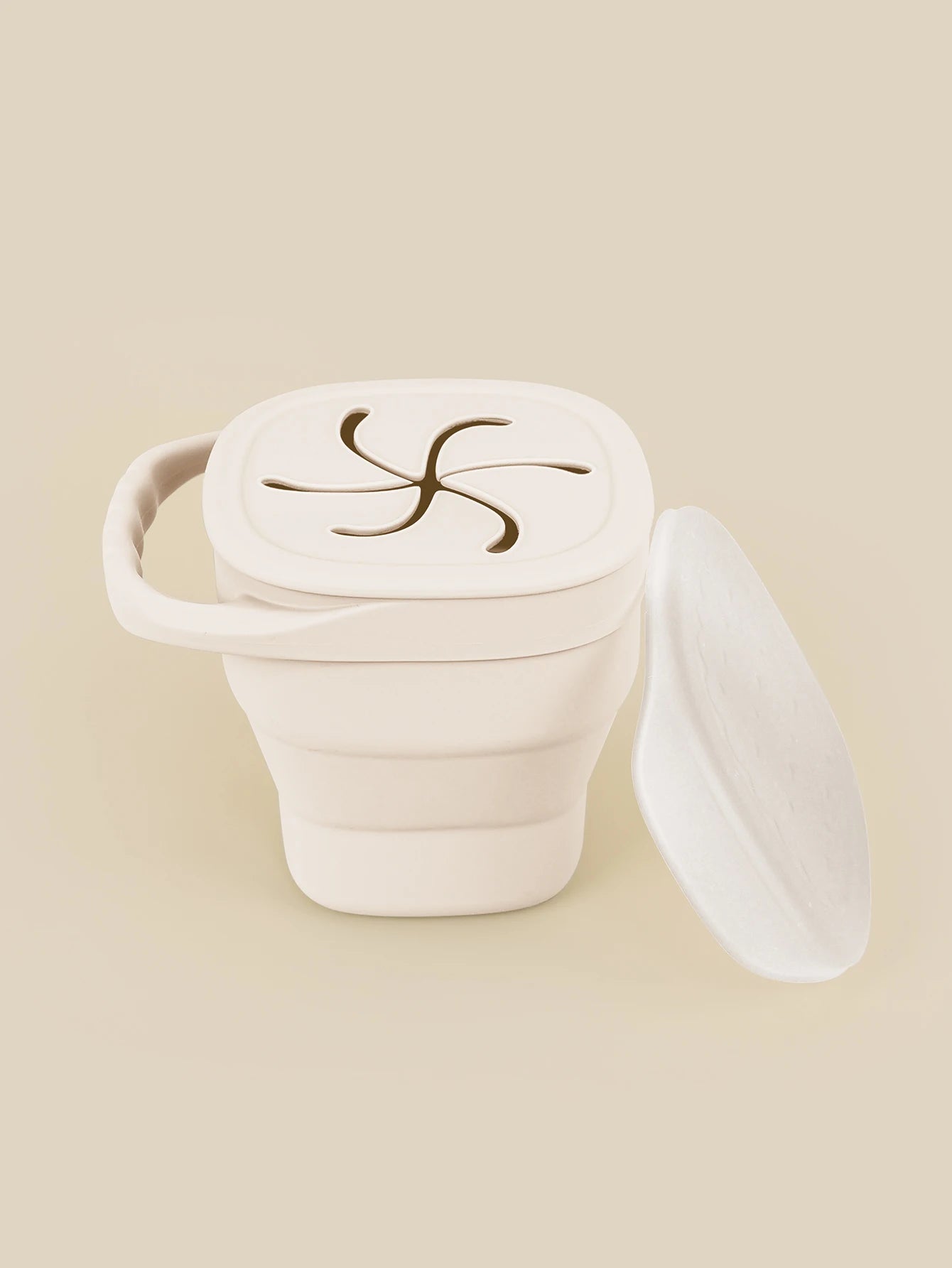 Brixie Silicone Snack Cup - Soft Collapsible Baby Snack Container with Lid