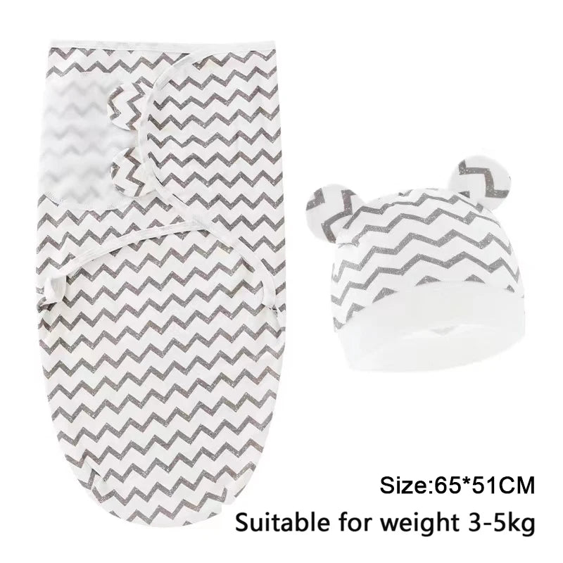 Brixie Baby Swaddle & Hat Set – Soft Cotton Newborn Wrap