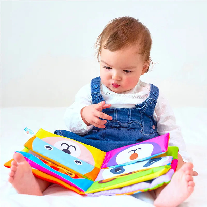 Brixie Baby Crinkle Cloth Book - Soft Sensory Learning Toy for Toddlers