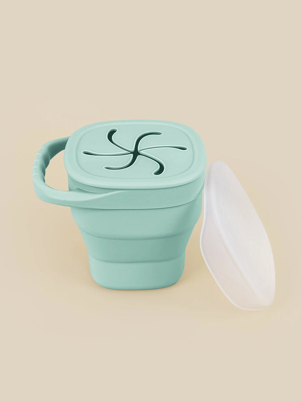 Brixie Silicone Snack Cup - Soft Collapsible Baby Snack Container with Lid