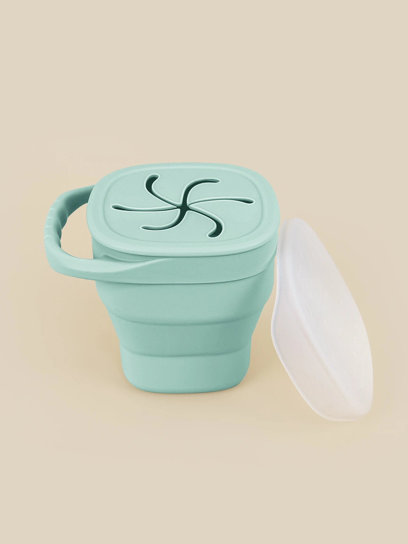 Brixie Silicone Snack Cup - Soft Collapsible Baby Snack Container with Lid
