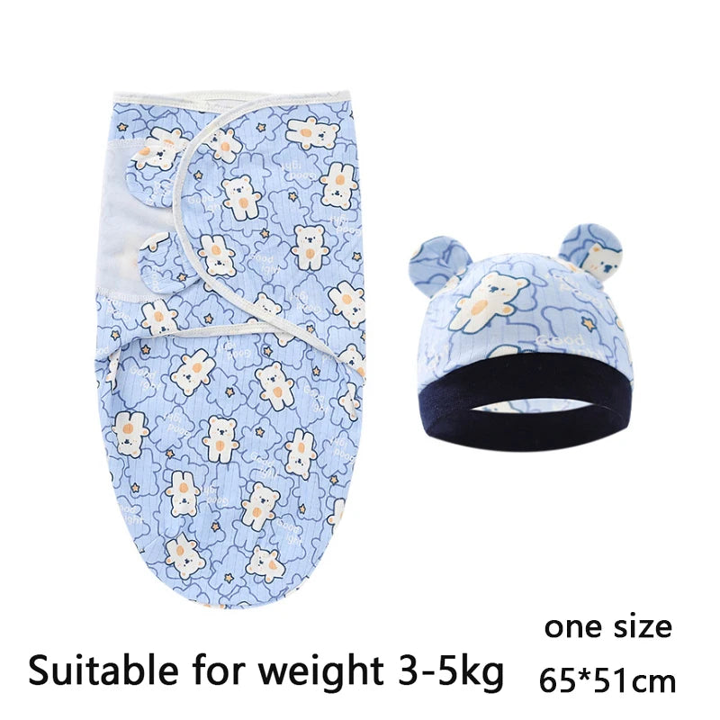 Brixie Baby Swaddle & Hat Set – Soft Cotton Newborn Wrap