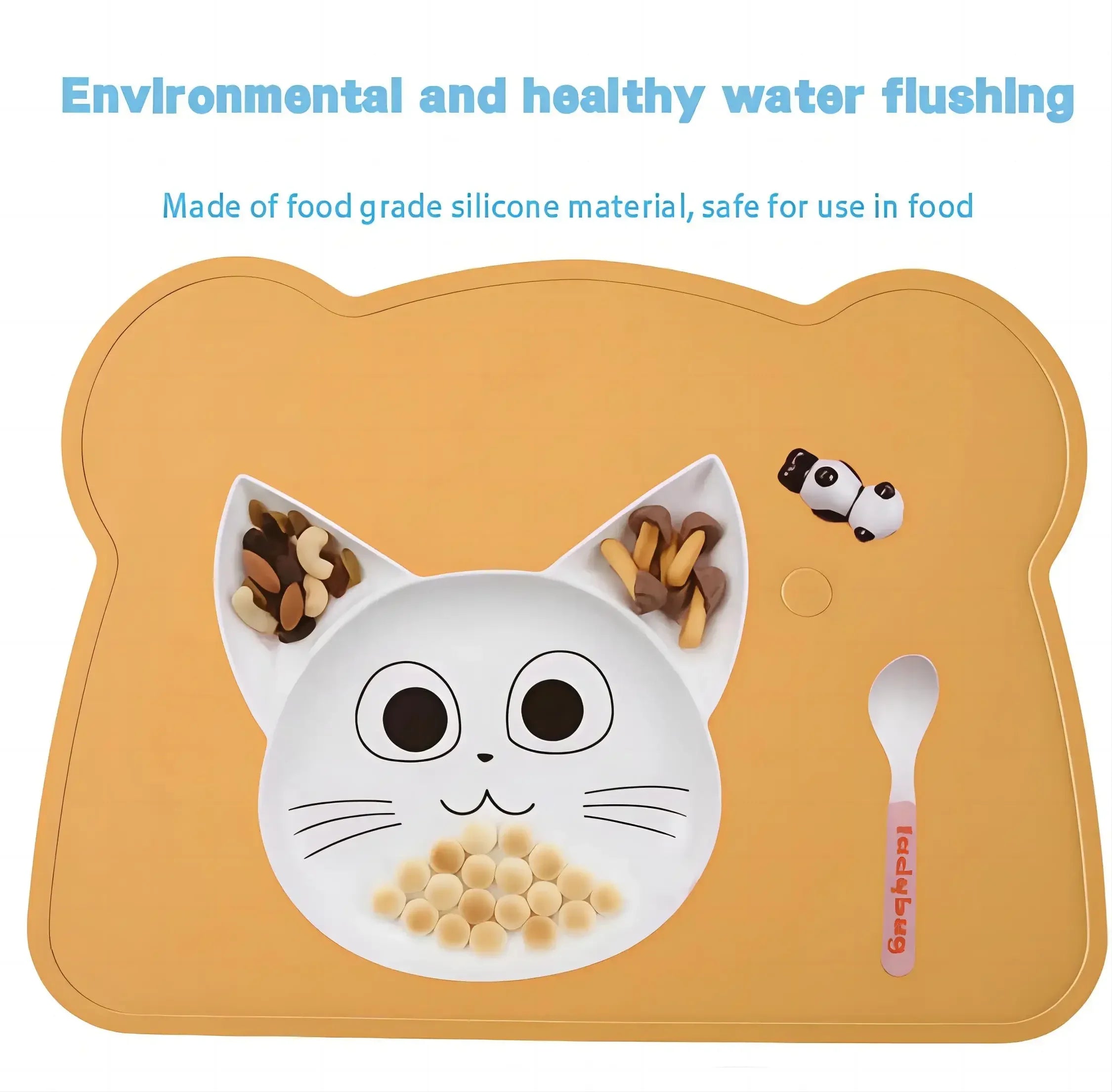 Brixie Silicone Bear Placemat - Non-Slip Leak-Proof Table Mat for Kids