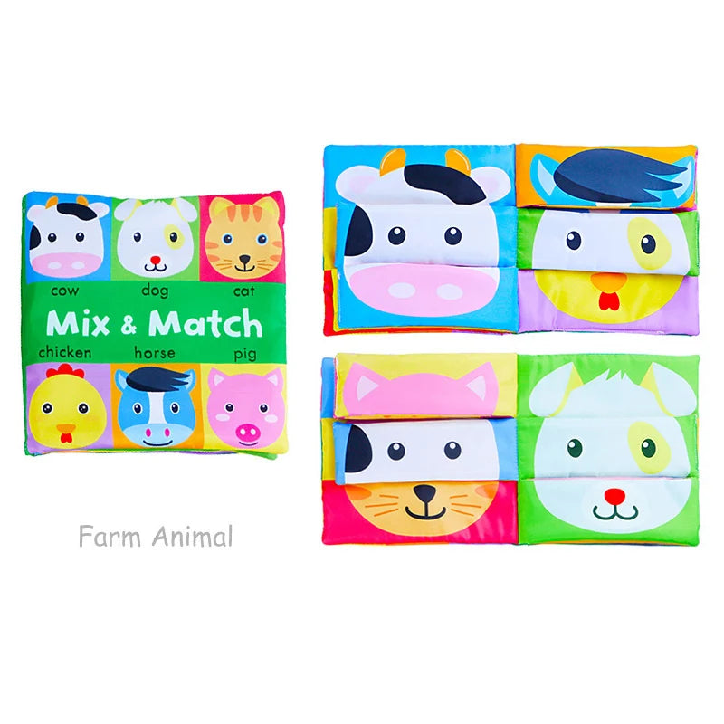 Brixie Baby Crinkle Cloth Book - Soft Sensory Learning Toy for Toddlers