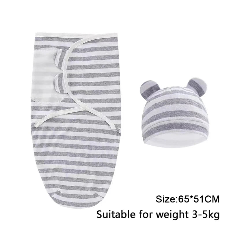 Brixie Baby Swaddle & Hat Set – Soft Cotton Newborn Wrap