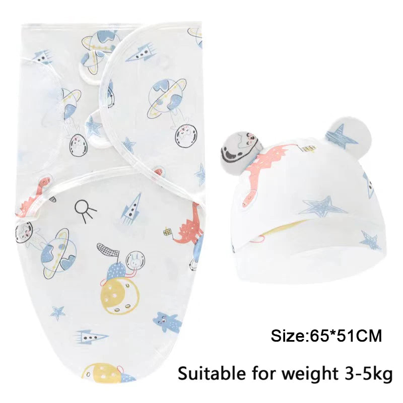 Brixie Baby Swaddle & Hat Set – Soft Cotton Newborn Wrap