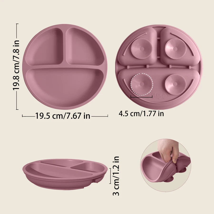 Brixie Baby Silicone Suction Plate - Toddler Training Bowl
