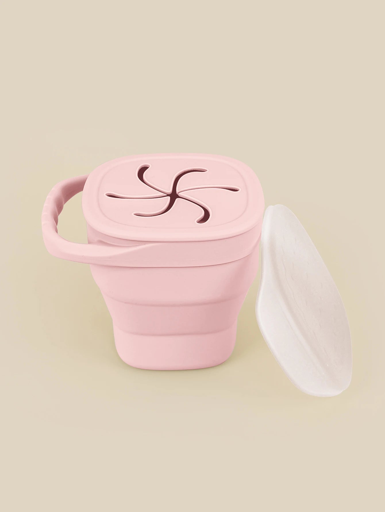 Brixie Silicone Snack Cup - Soft Collapsible Baby Snack Container with Lid