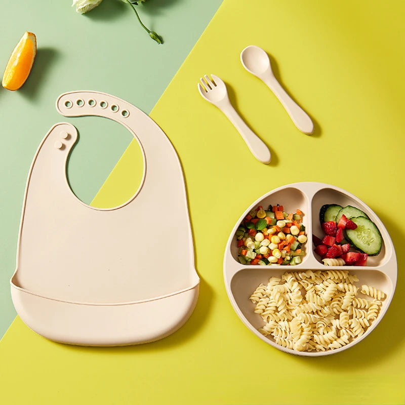 Brixie Baby Silicone Bib - Waterproof, Adjustable, Easy-Clean