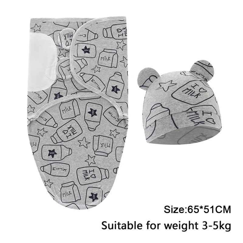 Brixie Baby Swaddle & Hat Set – Soft Cotton Newborn Wrap