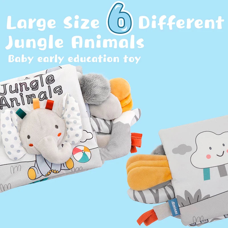 Brixie Baby Crinkle Cloth Book - Soft Sensory Learning Toy