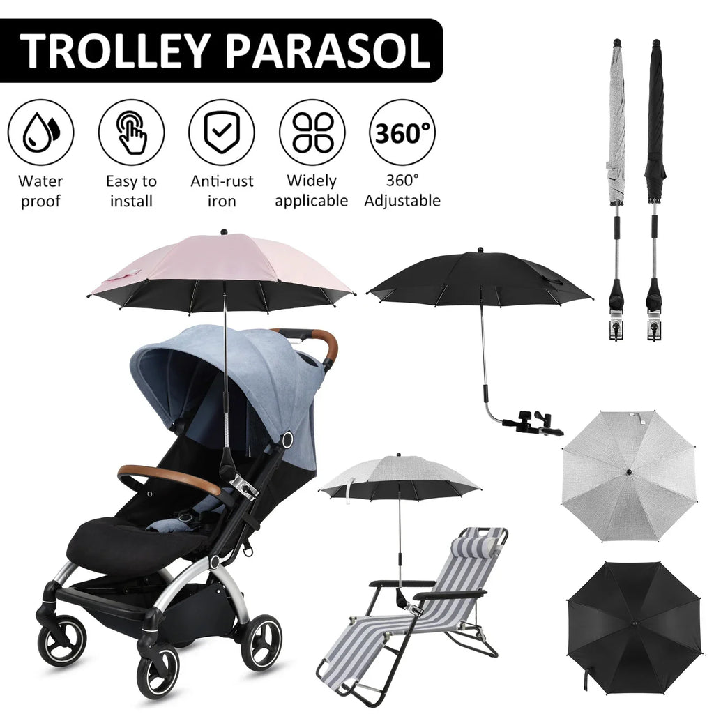 Brixie Stroller Umbrella - Adjustable UV Sunshade for Baby Carriage