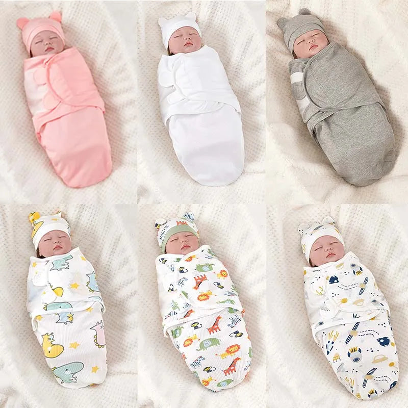 Brixie Baby Swaddle & Hat Set – Soft Cotton Newborn Wrap