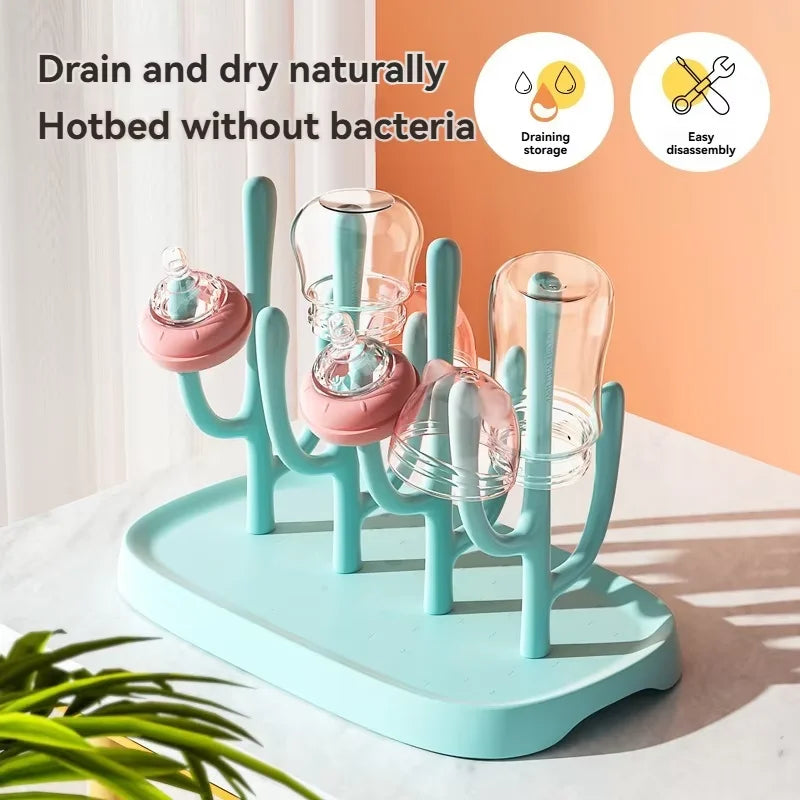 Brixie Baby Bottle Drying Rack - Space-Saving Drainer for Bottles & Cups